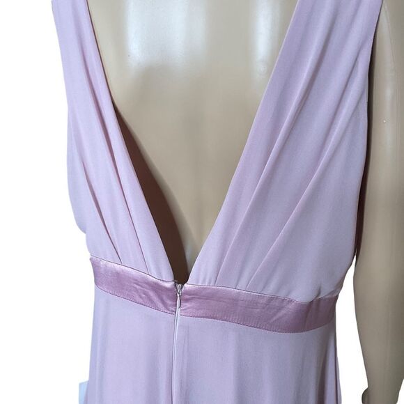 Lulus Evening Gown Low V-neck Back Mauve Color NWT Size XL - Picture 10 of 16